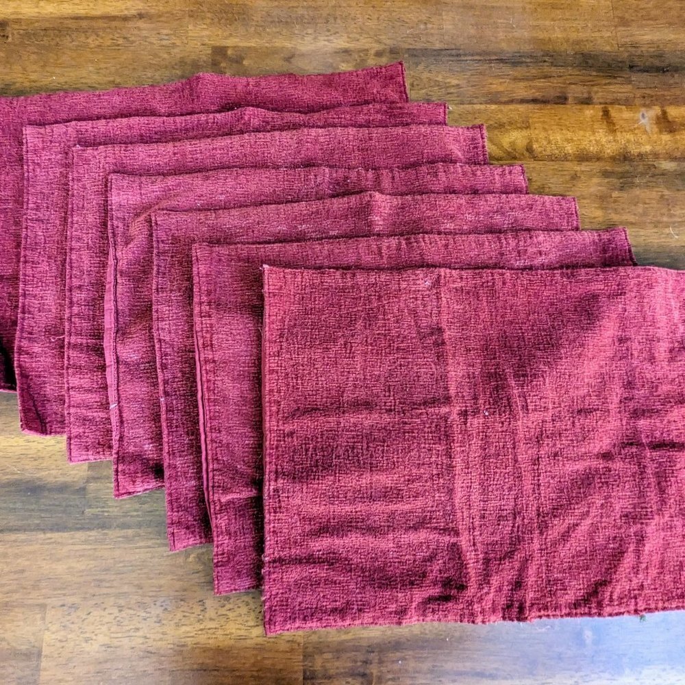 Maroon Cloth Placemats (x7)